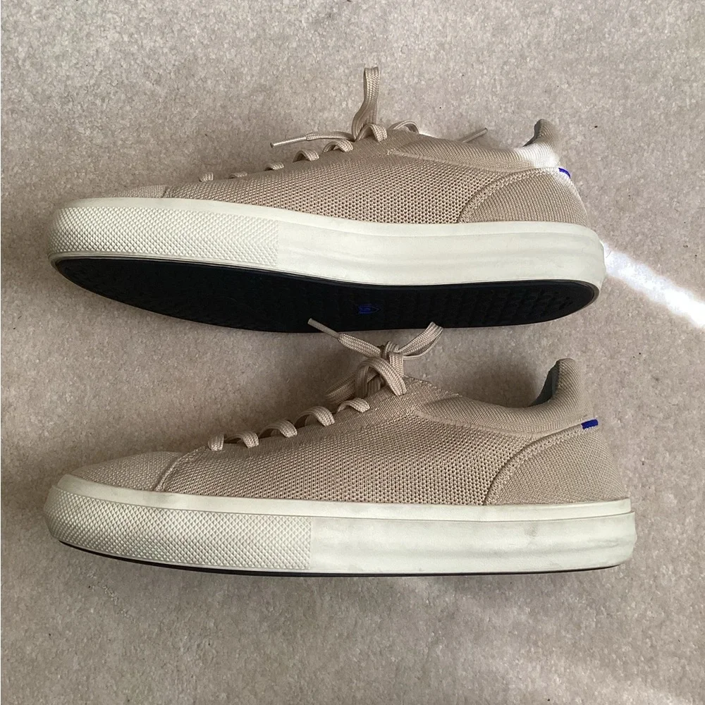 Rothys Sneakers sz 10 Mens RS02 Wheat Beige Tan Lace Up Breathable Beach Neutral - Picture 2 of 6